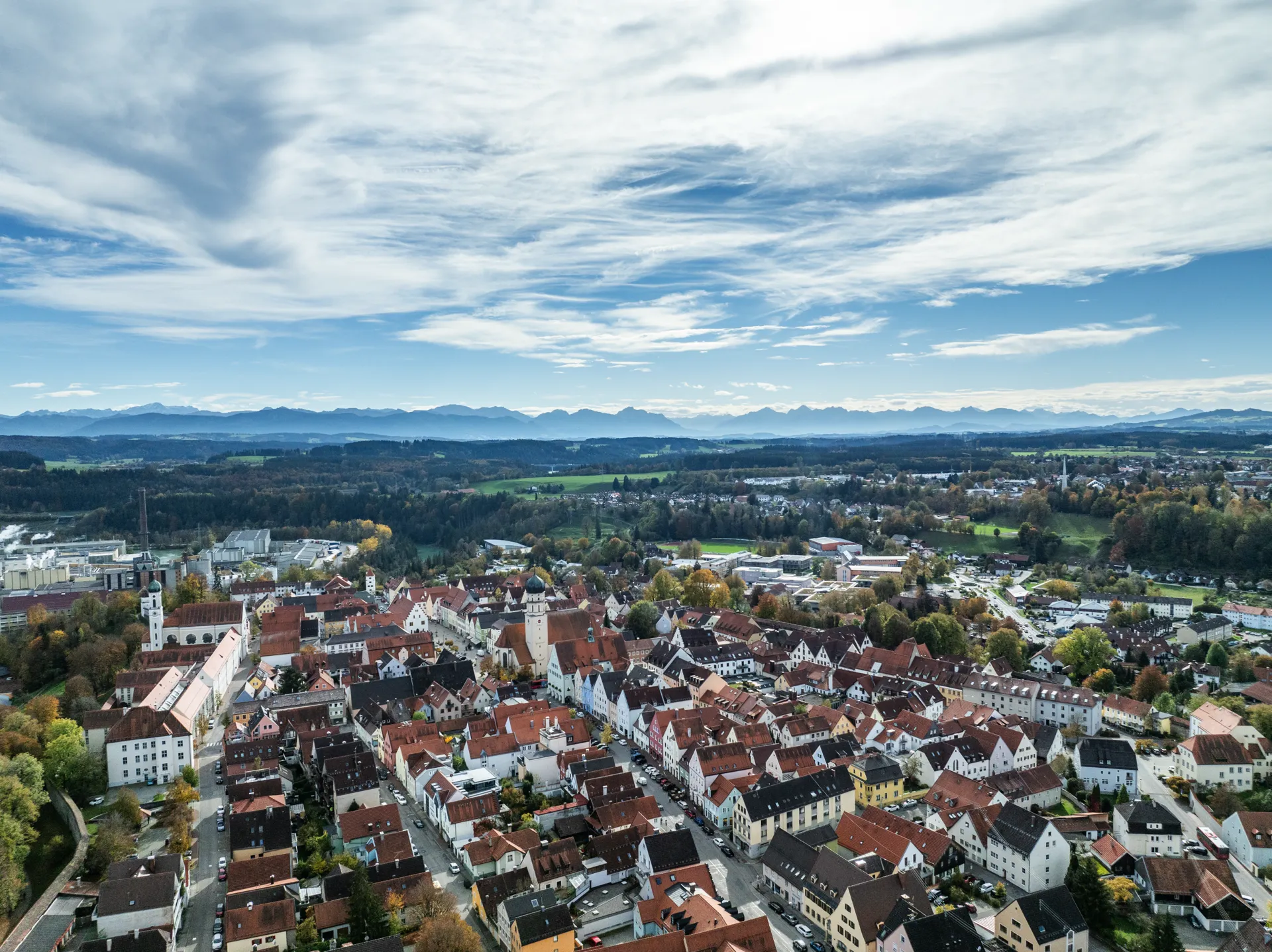 Luftbild von Schongau und Umgebung